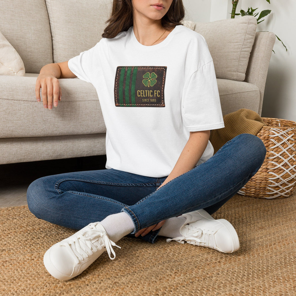 Celtic Leather Patch Design T-Shirt (Black, Khaki Green, Forest Green, White)