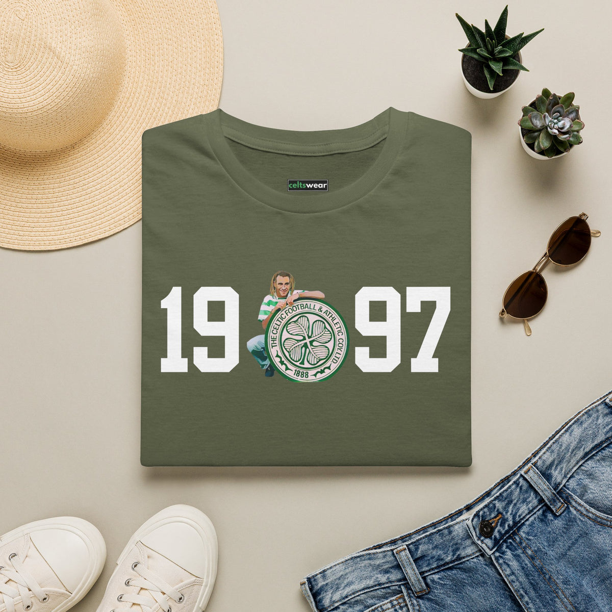 1997 Larsson Signs T-Shirt (Khaki Green, Forest Green, Irish Green)
