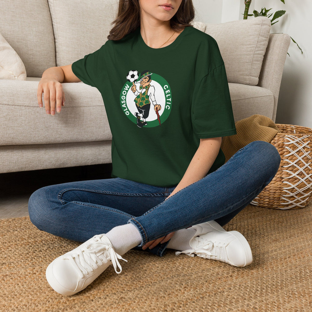 Glasgow Celtic Boston Style T-Shirt (Black, Khaki Green, Forest Green, Irish Green, White, Grey)