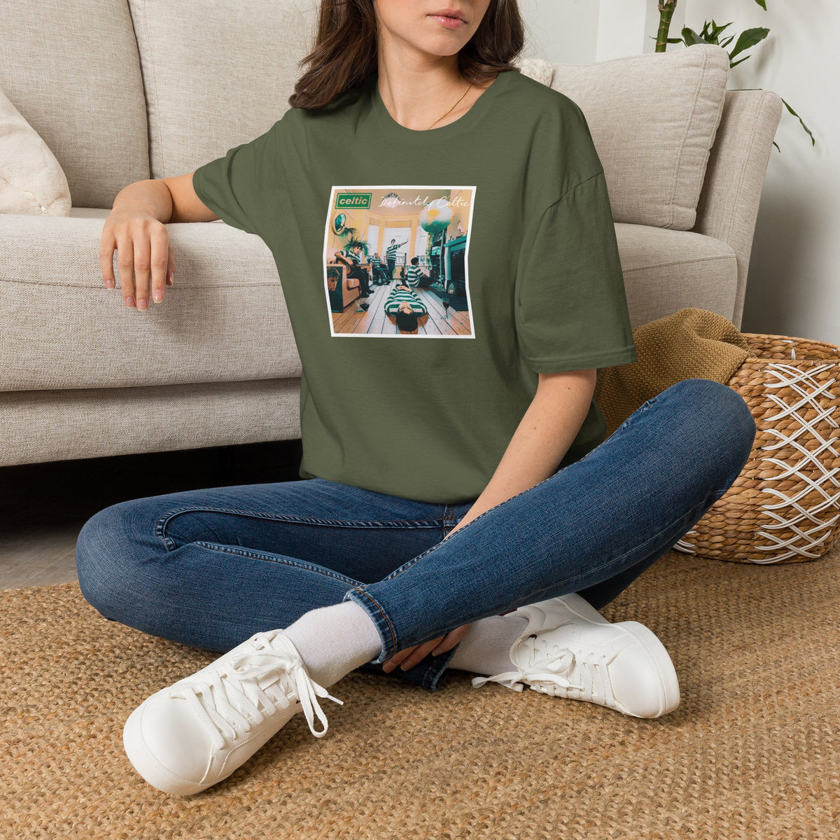 Oasis Definitely Celtic Album Cover T-shirt (Black, Forest Green, Khaki, Grey)