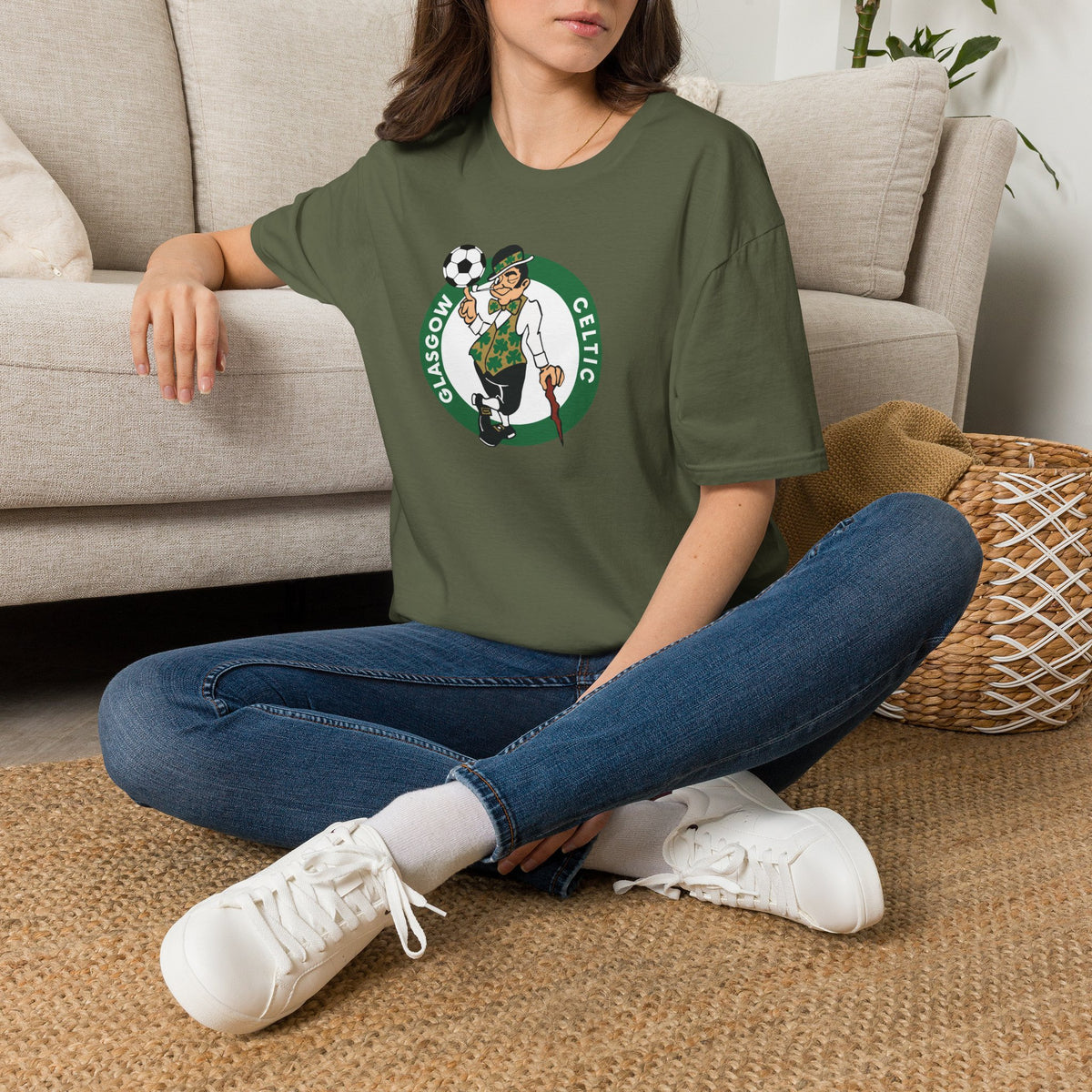 Glasgow Celtic Boston Style T-Shirt (Black, Khaki Green, Forest Green, Irish Green, White, Grey)