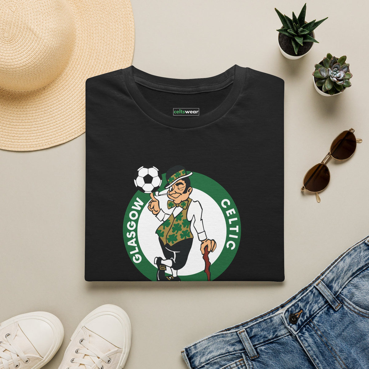 Glasgow Celtic Boston Style T-Shirt (Black, Khaki Green, Forest Green, Irish Green, White, Grey)