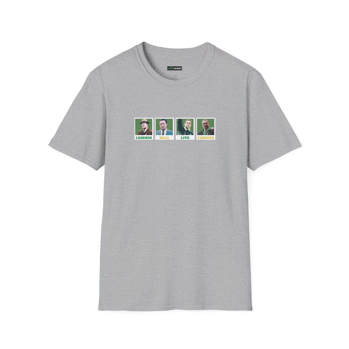 Legendary Celtic Managers T-shirt (Black, Forest Green, Khaki, Grey)