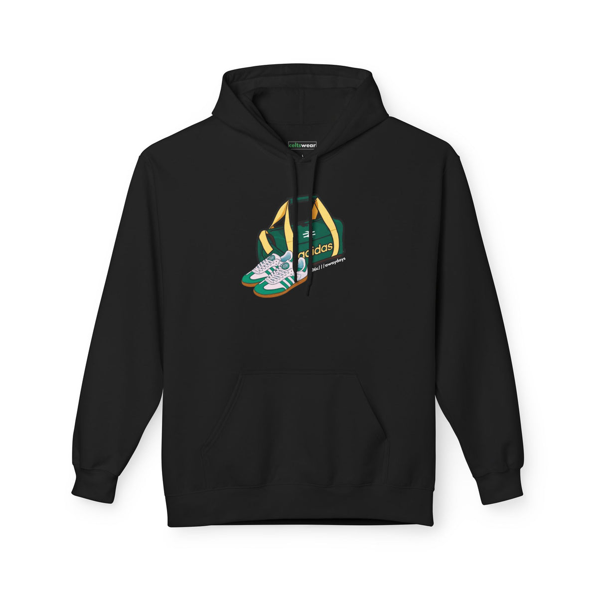 Celtic Awaydays Hoodie (Black, Khaki Green)