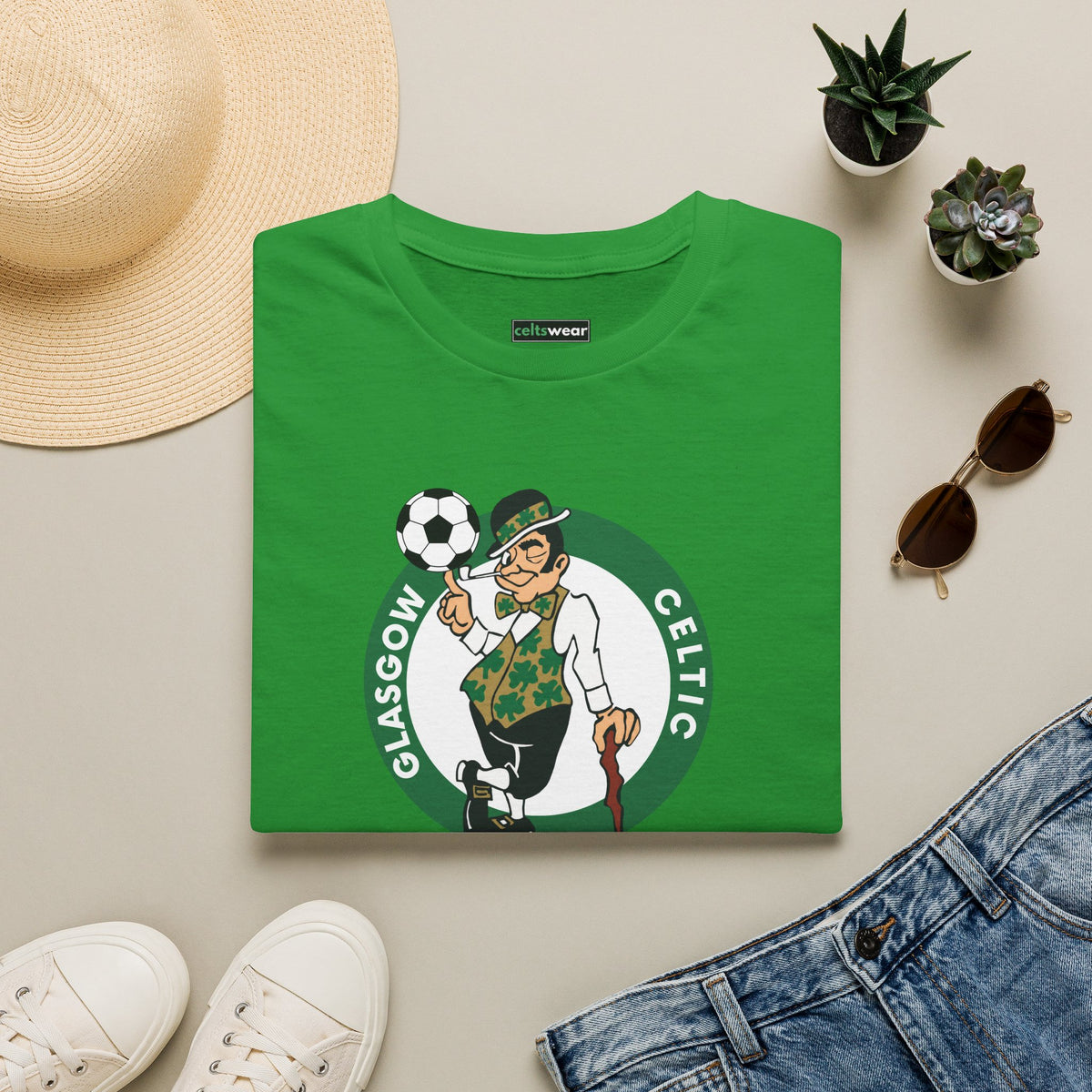 Glasgow Celtic Boston Style T-Shirt (Black, Khaki Green, Forest Green, Irish Green, White, Grey)