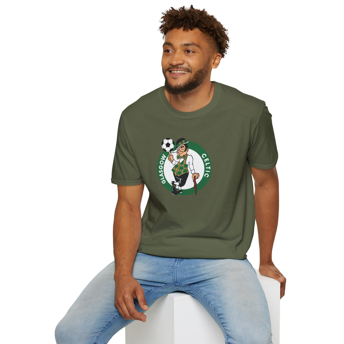 Glasgow Celtic Boston Style T-Shirt (Black, Khaki Green, Forest Green, Irish Green, White, Grey)