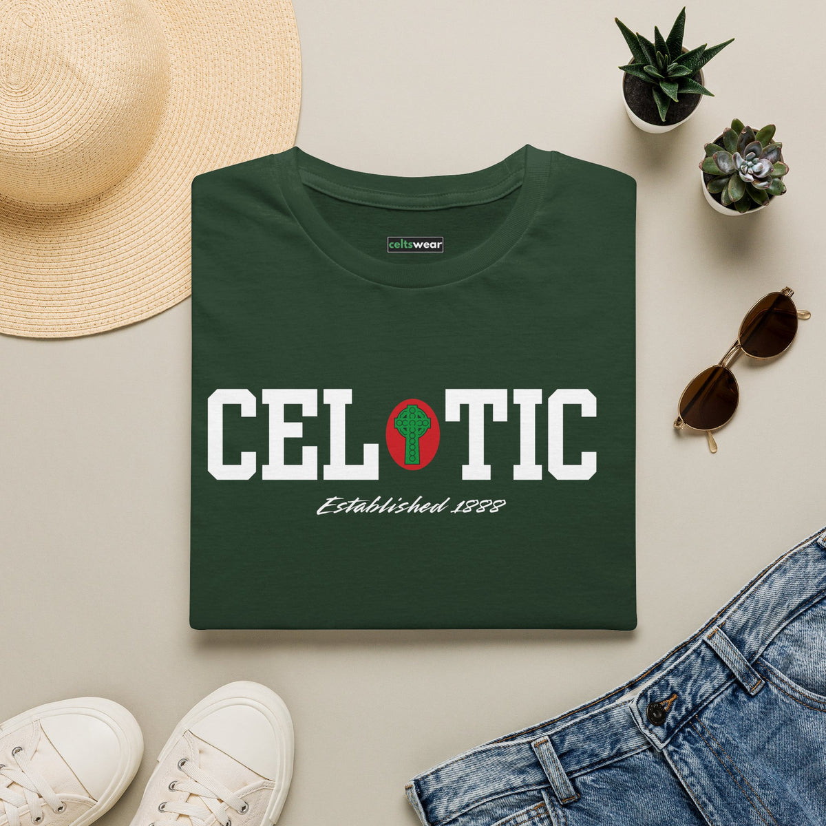 Celtic Original Badge T-Shirt (Black, Khaki Green, Forest Green, Irish Green)
