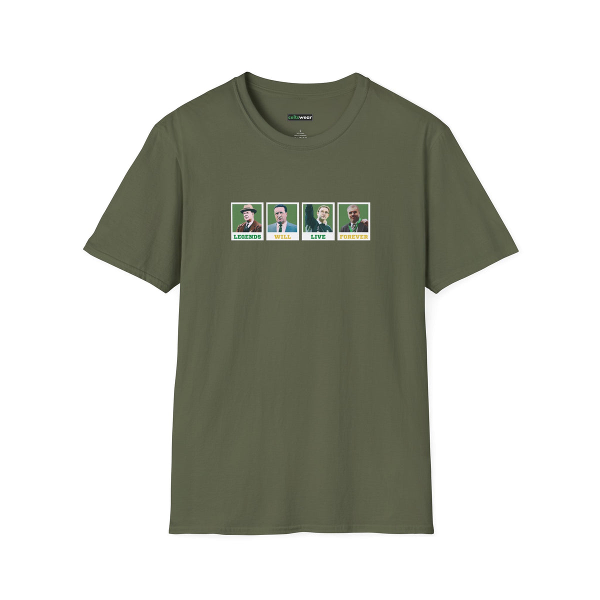 Legendary Celtic Managers T-shirt (Black, Forest Green, Khaki, Grey)