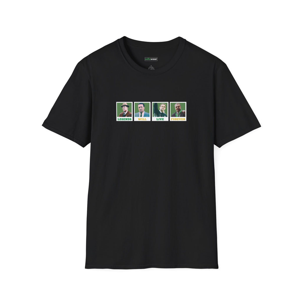 Legendary Celtic Managers T-shirt (Black, Forest Green, Khaki, Grey)