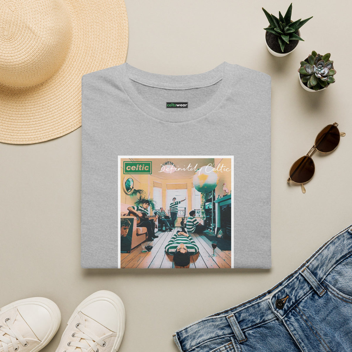 Oasis Definitely Celtic Album Cover T-shirt (Black, Forest Green, Khaki, Grey)