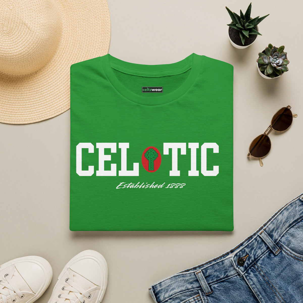 Celtic Original Badge T-Shirt (Black, Khaki Green, Forest Green, Irish Green)