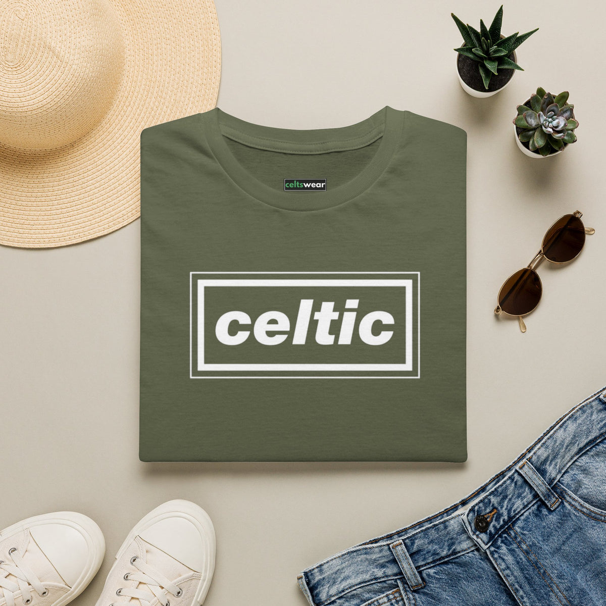 Oasis Celtic Logo T-Shirt (Black, Khaki Green, Forest Green, Irish Green)