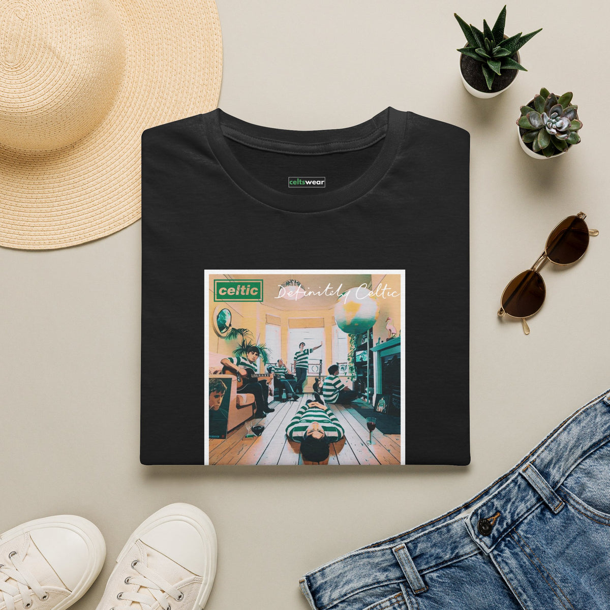 Oasis Definitely Celtic Album Cover T-shirt (Black, Forest Green, Khaki, Grey)