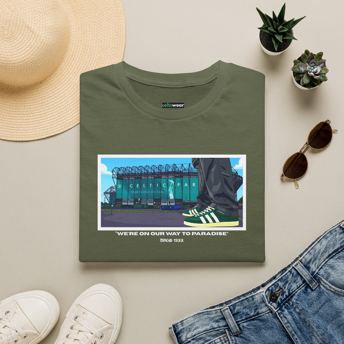 Paradise T-Shirt (Black, Khaki Green, Forest Green, Irish Green)