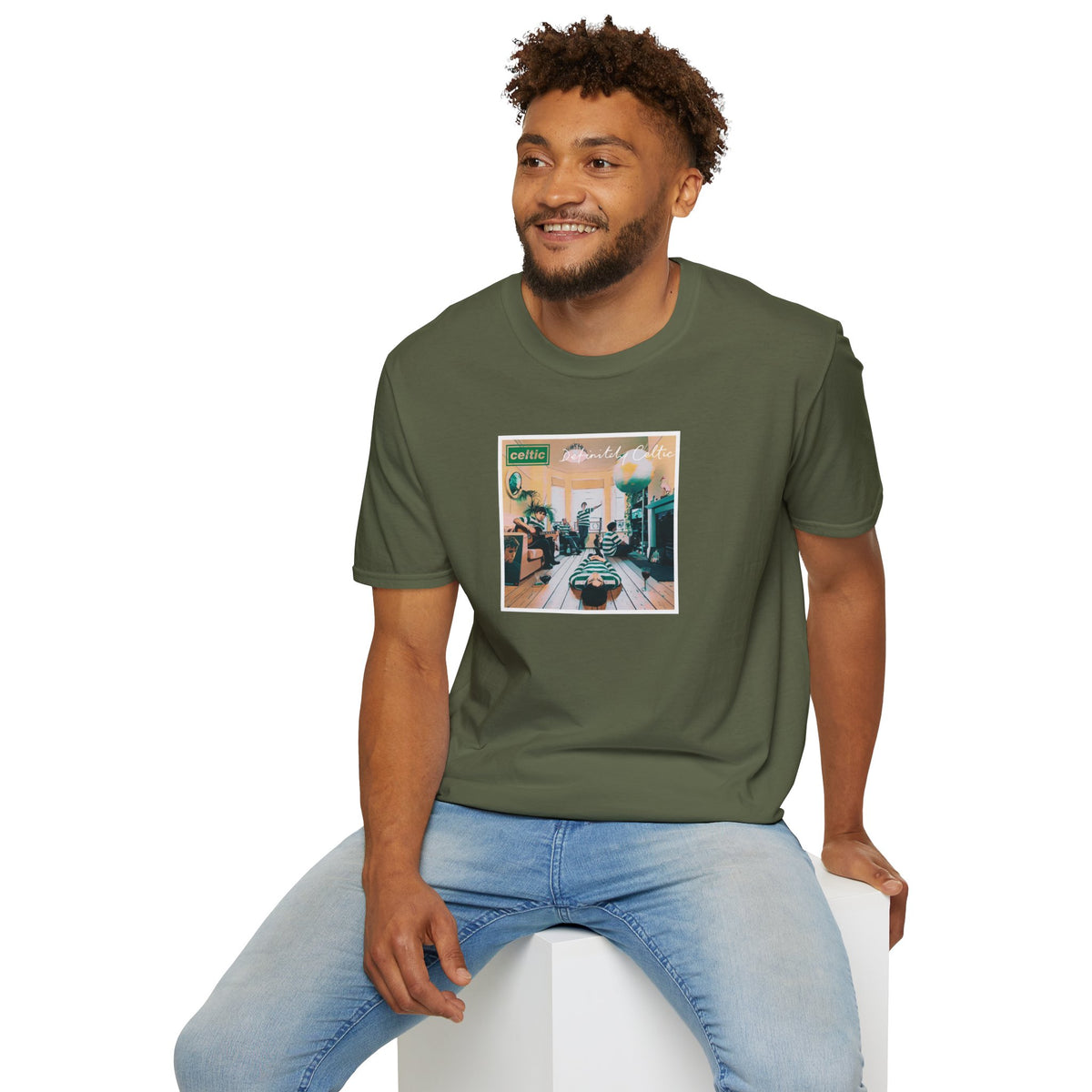 Oasis Definitely Celtic Album Cover T-shirt (Black, Forest Green, Khaki, Grey)
