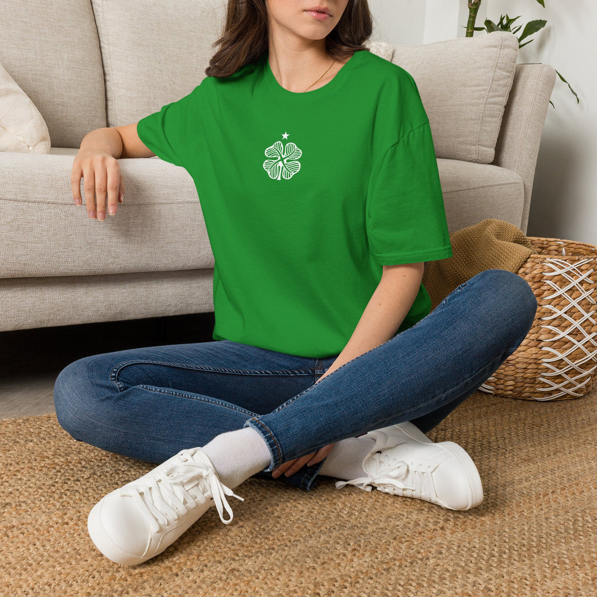 Four Leaf Clover T-shirt (Khaki, Irish Green, Forest Green)
