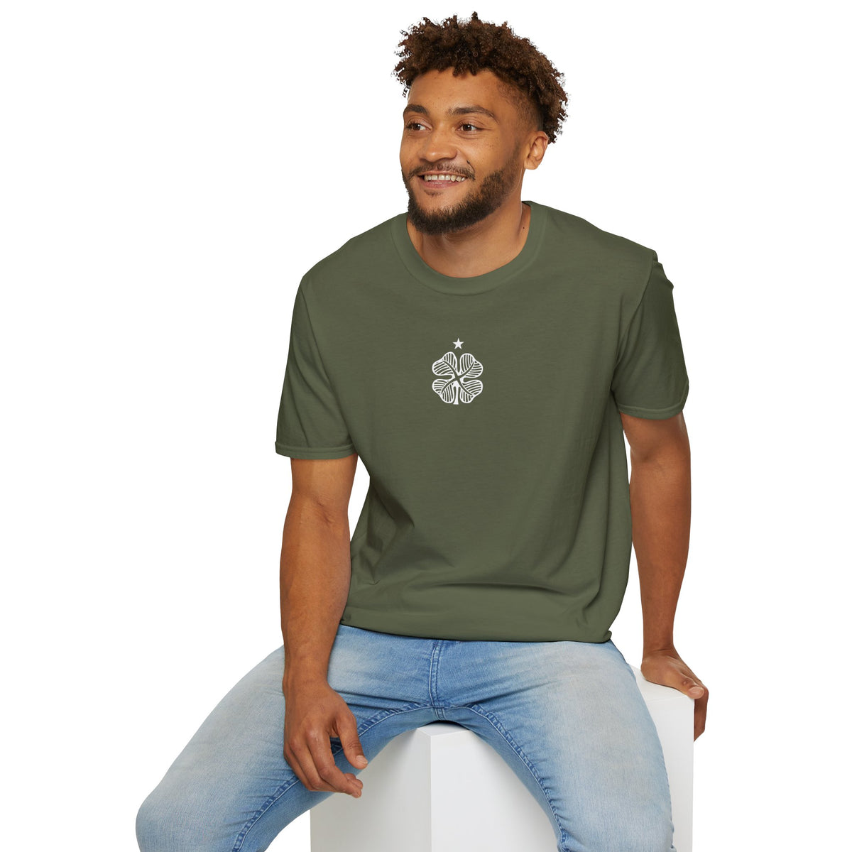 Four Leaf Clover T-shirt (Khaki, Irish Green, Forest Green)