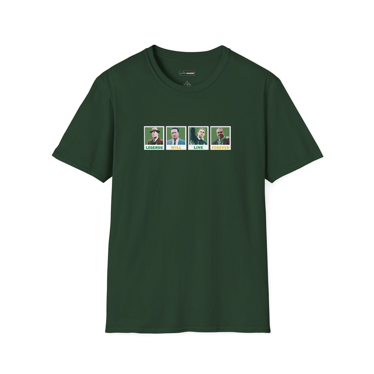 Legendary Celtic Managers T-shirt (Black, Forest Green, Khaki, Grey)