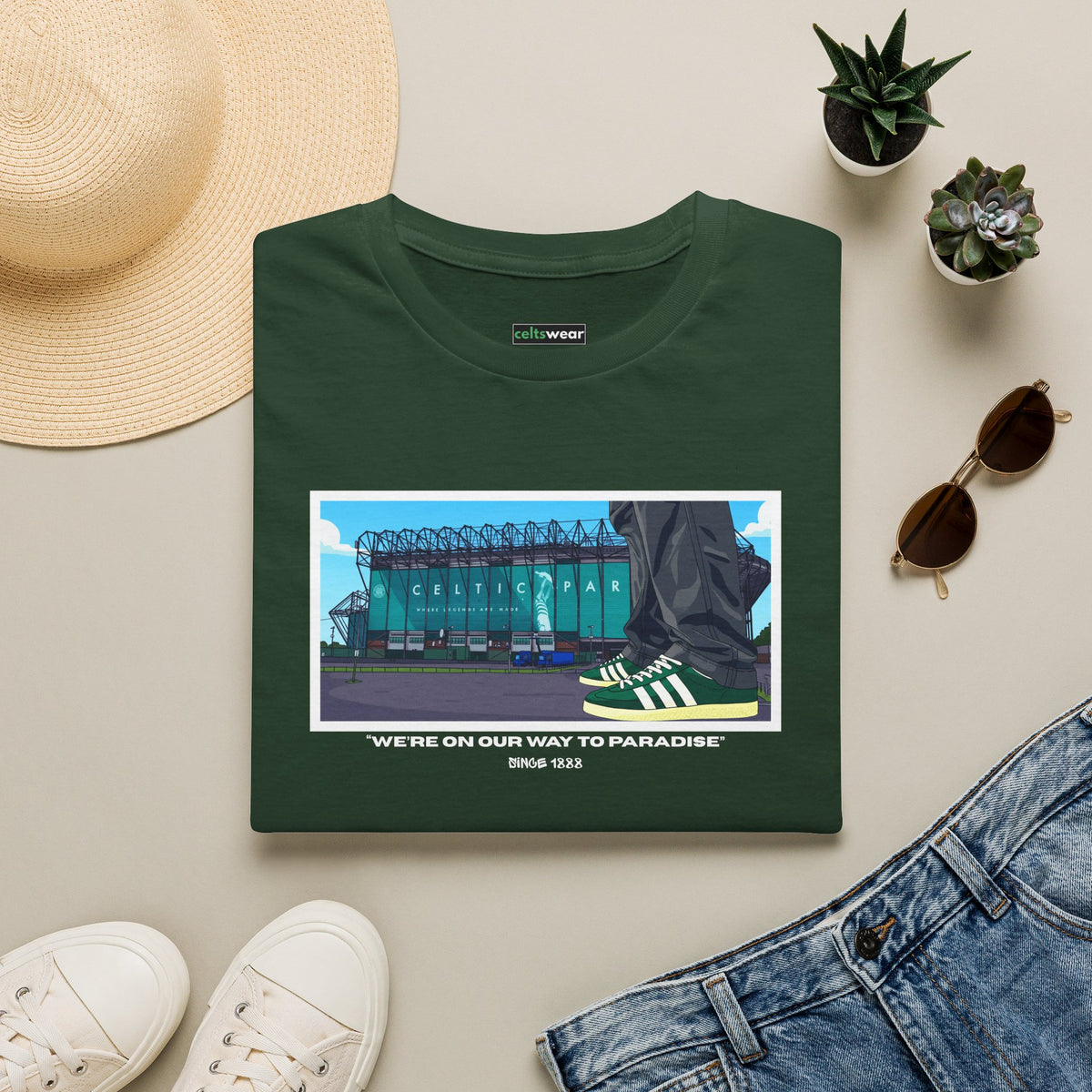 Paradise T-Shirt (Black, Khaki Green, Forest Green, Irish Green)