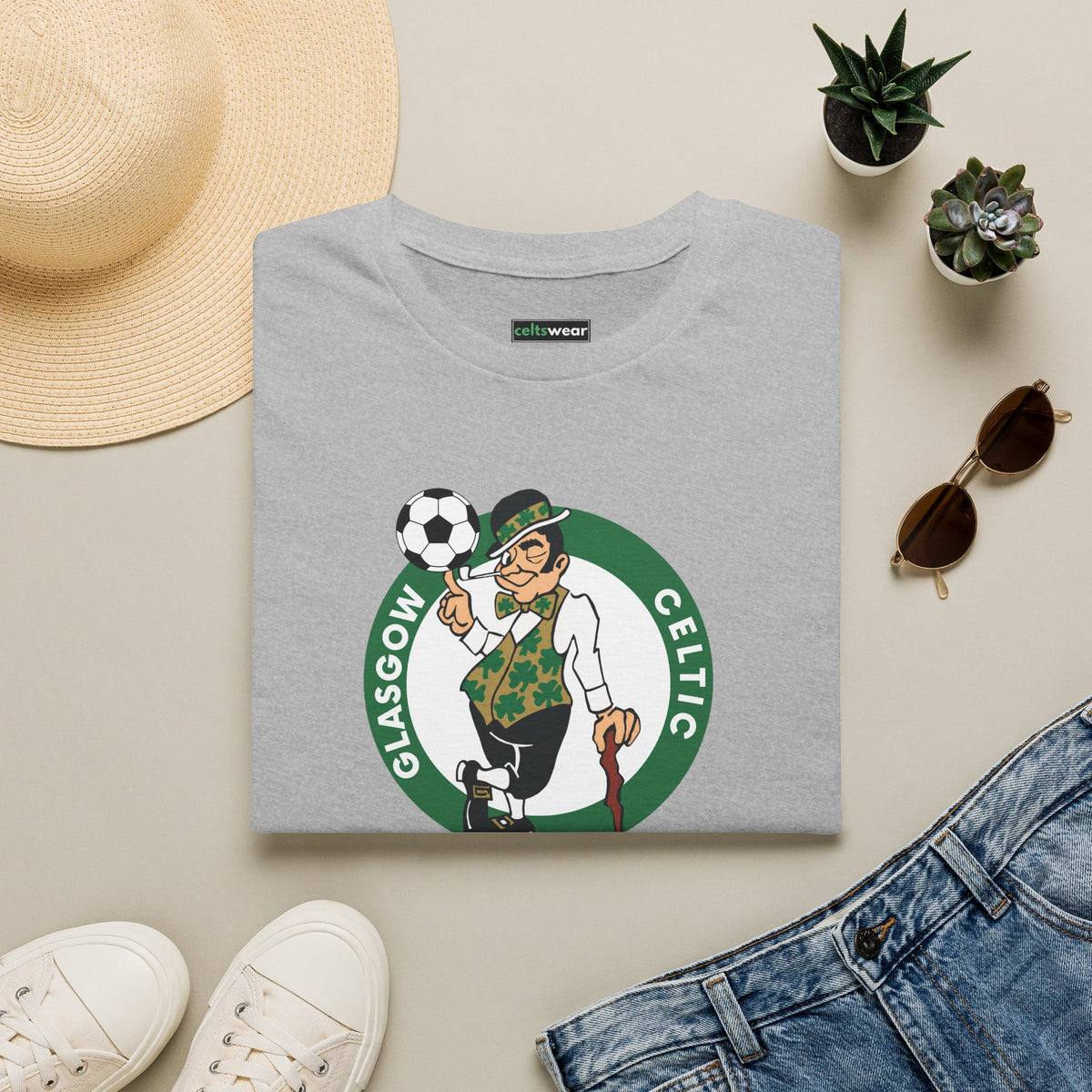 Glasgow Celtic Boston Style T-Shirt (Black, Khaki Green, Forest Green, Irish Green, White, Grey)