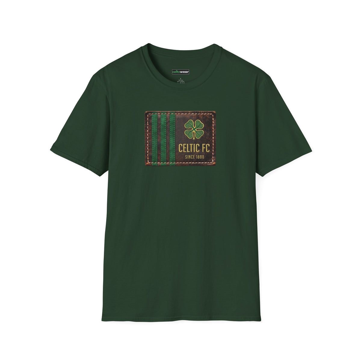 Celtic Leather Patch Design T-Shirt (Black, Khaki Green, Forest Green, White)