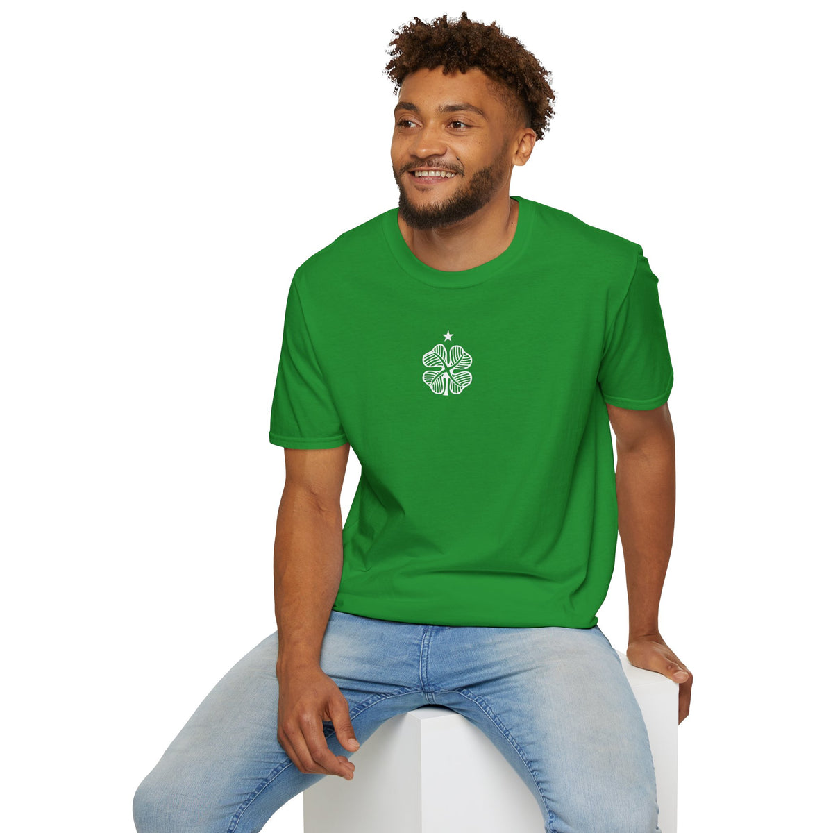 Four Leaf Clover T-shirt (Khaki, Irish Green, Forest Green)