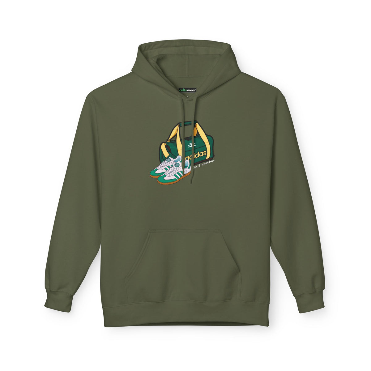 Celtic Awaydays Hoodie (Black, Khaki Green)