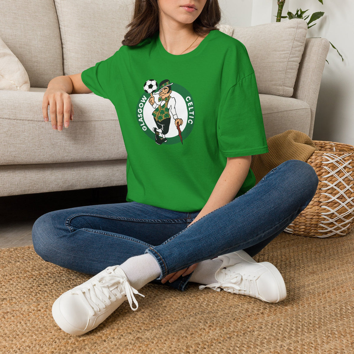 Glasgow Celtic Boston Style T-Shirt (Black, Khaki Green, Forest Green, Irish Green, White, Grey)